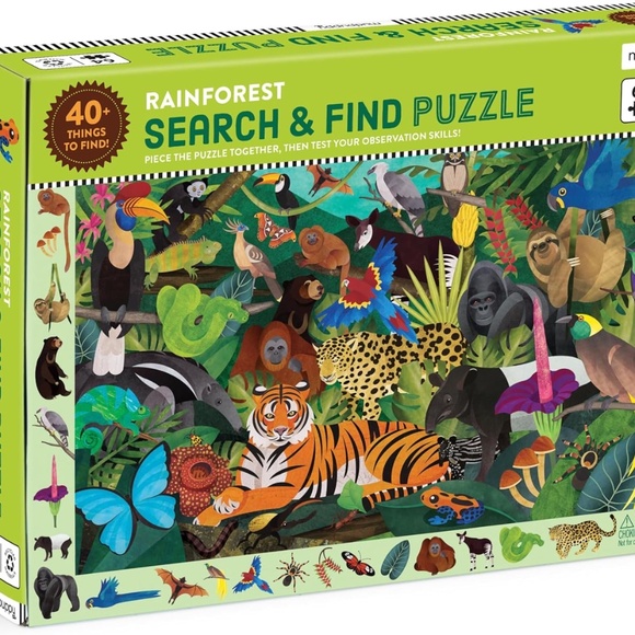 Mudpuppy Rainforest — 64 Piece Search & Find Puzzle Jigsaw Puzzle - Picture 1 of 1